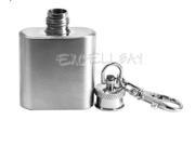 1oz Portable Mini Stainless Steel Hip Flask Alcohol Flagon Wine with Keychain