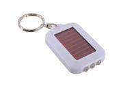 Mini Solar Power Rechargeable 3 LED Flashlight Keychain Light Torch Ring Holder