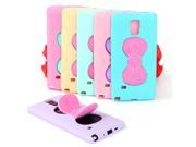 3D Bow TPU Gel Silicone Soft Case Cover Stand For Samsung Galaxy Note 4 N9100