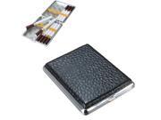 Cigarette Leather Box Case Holder Pocket Tobacco 12 PCS Black Elegant Stylish