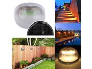 1pc 6 LED Solar Powered Light control Outdoor Wall Lamp Waterproof With Battery Warm White