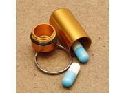 1pc Waterproof Aluminum Pill Box Case Bottle Cache Drug Holder Keychain Container