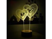 3D Visual LED Small Table Night Light Lamp Engraved Micro USB Plug For Desk Decoration Heart