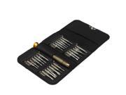 25 in 1 Precision Torx Screwdriver Cell Phone Repair Tool Set Bit Kit with Wallet Pocket for iPhone Cellphone