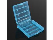 Semitransparent Hard Plastic Case Holder Storage Box 4xAA Rechargeable Battery Blue
