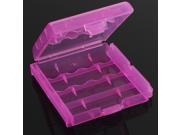 Semitransparent Hard Plastic Case Holder Storage Box 4xAA Rechargeable Battery Red