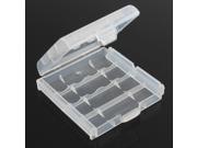 Semitransparent Hard Plastic Case Holder Storage Box 4xAA Rechargeable Battery White