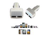 4in1 Dual LED USB Car Charger Adapter Socket w LED Tester Voltmeter Temperature 3.1A FOR iPone iPad Samsung MP3 4 Camera