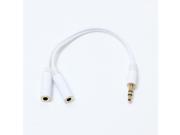 White 3.5mm Male Female Earphone Headphone Audio Y Splitter Adapter Jack Cable