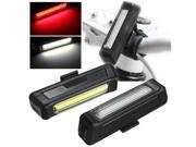 Bicycle Bike Front Rear Tail USB Rechargeable White LED Light Lamp 100LM with 6 Modes