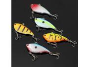5 Pcs Proberos Lifelike VIB Fishing Lure Bass Crank Bait Crankbait Tackle Colorful 5.5CM 7.5G Plastic Material
