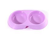 Cute Colorful Pets Dog Puppy Cat Food Water Dish Feeder Double Twin Plastic Feeding Bowl Candy color Purple