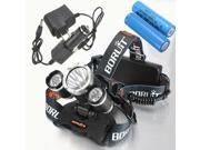 Rechargeable 5000Lm 3x XM L T6 LED 3 Mode Headlight Head Lamp 2*18650 Battery AC Car Charger