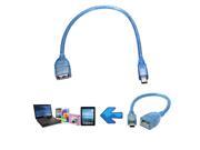 30cm 11.8 USB2.0 Female to Mini USB Male Cable Adapter Converter For PC Laptop