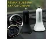 Original REMAX 6.3A 3 USB Port Slim Car Charger Adapter For Cellphone Tablet PC