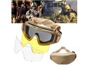 Cool CS Wargame Airsoft Tactical SWAT Goggles Explosion proof Glasses Eye Protection Mask with 3 Lenses