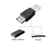 USB 2.0 Female to RJ45 Male Ethernet Network Cable Converter Adapter Black