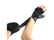 Wrist Wrap Weight Lifting Half finger Gloves Padded Gym Body Building Fitness Body Building One Size Black