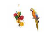 Colorful Swing For Pet Bird Parakeet Cockatiel Budgie Parrot Wooden Chew Toy Balls Bell