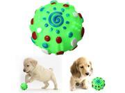 Pet Puppy Dog Training Playing Toy Chewing Colorful Rubber Round Ball With Sound