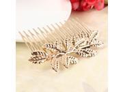 Wedding Party Bridal Decoration Leave Branch Gold Clover Flower Leaf Hair Accessories Comb