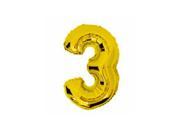 40’’ Gold Silver Foil Letter Number THREE NO.3 Wedding Party Birthday Activities Decoration Balloons Gold