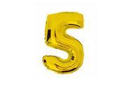 40’’ Gold Silver Foil Letter Number FIVE NO.5 Wedding Party Birthday Activities Decoration Balloons Gold