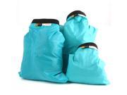 Set 3 Size LARGE SMALL Waterproof Water Resistance Dry Storage Bag Sack Canoe Floating Camping Sky Blue