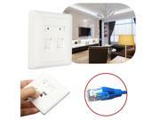 86 Type 2 port Square RJ45 CAT6 Wall Flat Face Plate Ethernet Network Socket