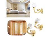 2PCS Crystal Glass Vintage Wall Tie Clothes Towl Tieback Hooks Curtain Hanger