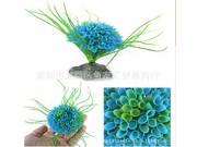 Aquarium Fish Tank Blue Artificial Flower Plant Blossom Ornament Decoration