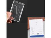 Clear Vertical Hard Plastic Badge Holder Double Business Card ID Transparent 100x60mm