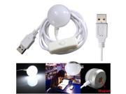 USB LED Bulb Soft Hanging Light Lamp Magnetic Bottom Home Night Study Camping Light w Switch White