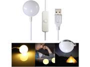 USB LED Bulb Soft Hanging Light Lamp Magnetic Bottom Home Night Study Camping Light w Switch Yellow