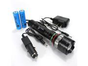 UltraFire 1800lm XM L2 T6 LED ZOOMABLE Flashlight 5Mode 2×18650 2*Charger