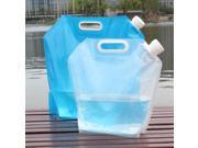 5L Folding Collapsible Water Storage Hand Lifting Bag With Handle Blue For Outdoor Camping Survival Picnic Tool