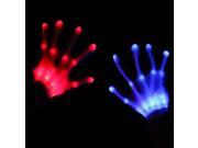 Fashion Cool LED Lights Dance Rave Raver Gloves Party Flash Fingers Halloween Unisex One Size For Concert Party