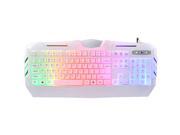 White Wired USB Gaming Backlit Illuminated Keyboard Mechanical Feel PC Laptop