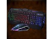 Wired USB Backlit Illuminated Game Keyboard Mouse Mechanical Feel For Cybercafe