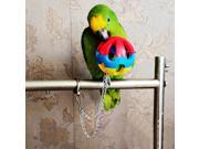 Durable Pet Parrot Parakeet Cockatiel Chew Toy Wooden Hanging Swing Cages Rope Bell Ball Plastic Multi Color