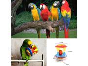 Durable Parrot Pet Bird Chew Toy Wooden Hanging Swing Cages Rope Bell Parakeet Cockatiel Plastic