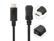 USB 3.1 C Male to Micro USB 5 pin Female Power Data OTG Cable For Apple Macbook