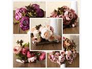 1 Bouquet Light Pink Vintage Artificial Realistic Peony Silk Flower For Room Celebration Wedding Decoration DIY
