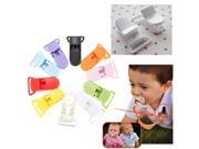 10x Lovely Cute Type Plastic Bib Holder Suspender Buckle Soother Pacifier Clips Toy Dummy Clips Multi Color 42 x 15 mm