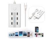 Portable 6 Port USB Power Supply Hub Home Charger Travel Adapter ON OFF Switch for Phone Tablet