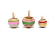 3PCS Retro Traditional Wooden Spinning Top Educational Creative Toy Children