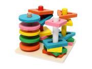 Wooden Creative Building Blocks Column Puzzle Preschool Children Education Toy