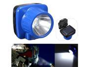 Adjustable Portable Rechargeable Solar Powered LED Headlamp Light for Outdoor Camping Safety Blue