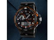 Hot New 5ATM SKMEI Men s Rubber Band LED Digital Sports Waterproof Wrist Watch EL Backlight Function 3 Modes Orange