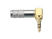 Gold Plated 3.5mm Stereo 3 Pole Male Plug 90 Degree Audio Connector Solder Jack